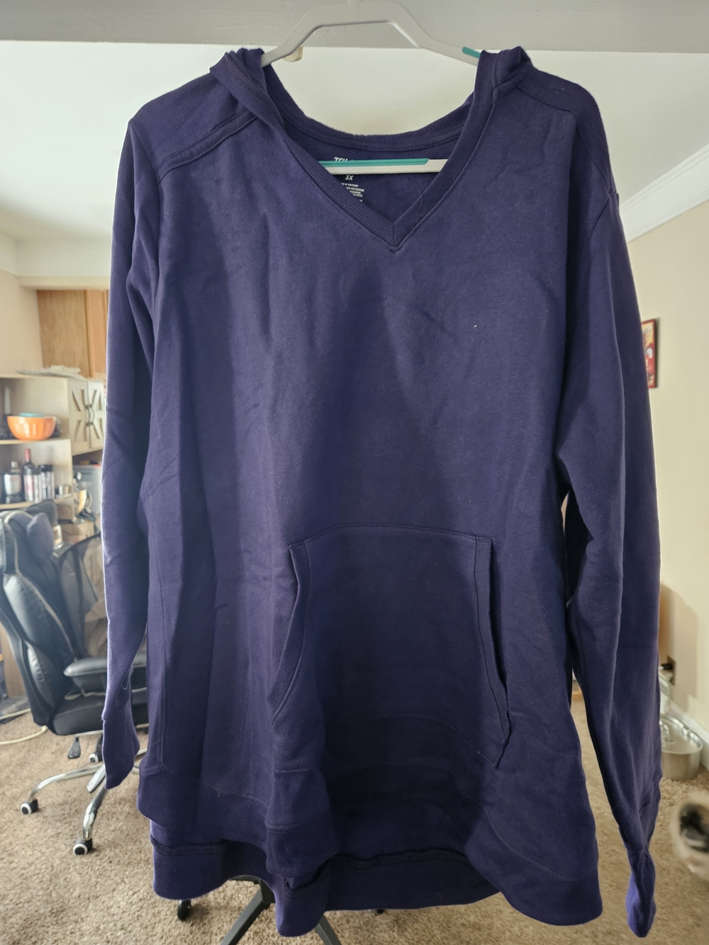 Tek Gear navy V-neck pullover hoodie 3XL